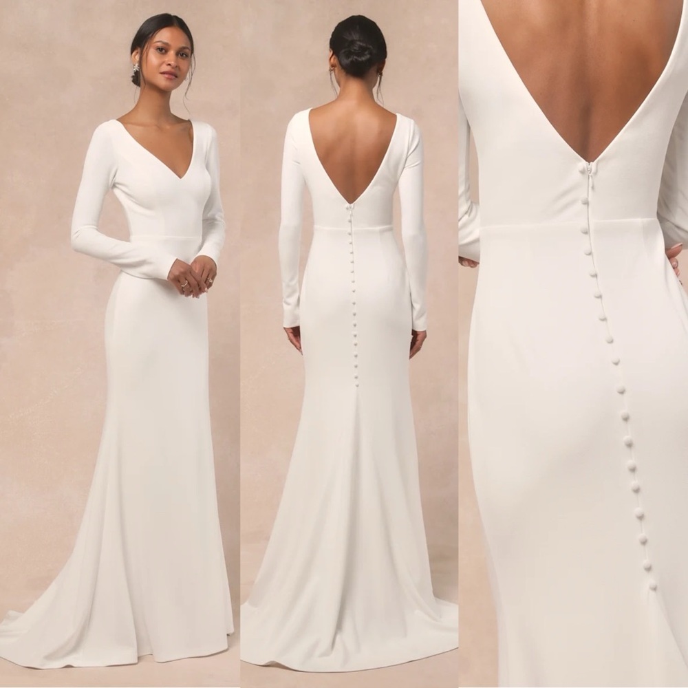 Lulus Feeling of Forever White Long Sleeve Mermaid Maxi Dress - Picture 13 of 14